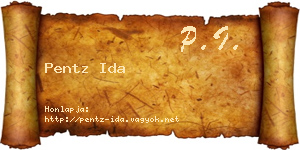 Pentz Ida névjegykártya
