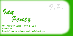 ida pentz business card